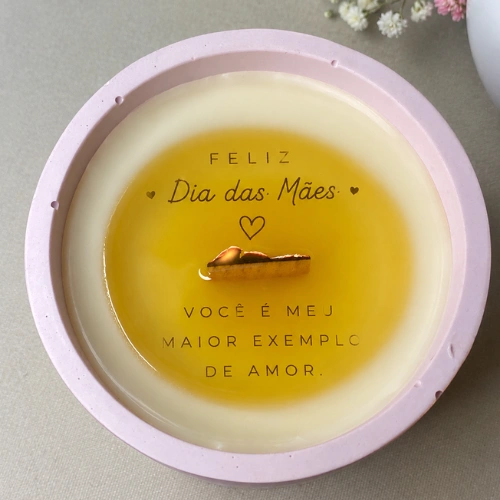 Vela com mensagem para Dia das Mães